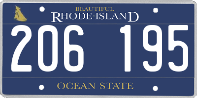 RI license plate 206195