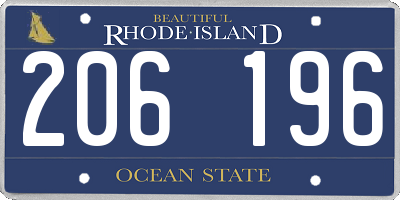 RI license plate 206196