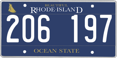 RI license plate 206197