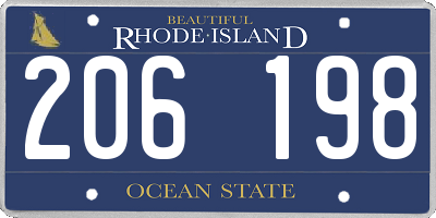 RI license plate 206198