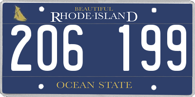 RI license plate 206199