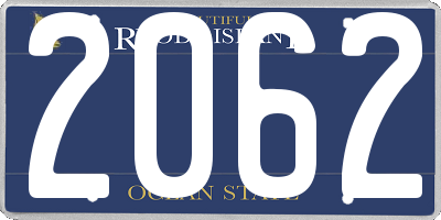 RI license plate 2062