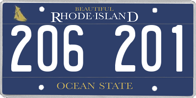 RI license plate 206201