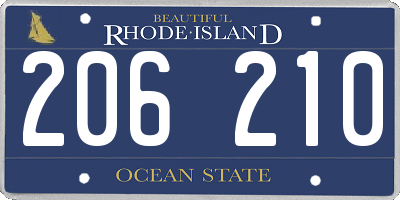RI license plate 206210