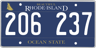 RI license plate 206237