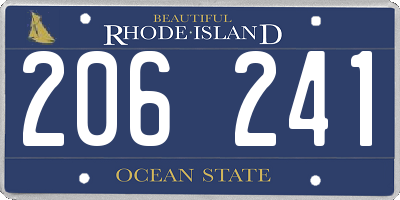 RI license plate 206241
