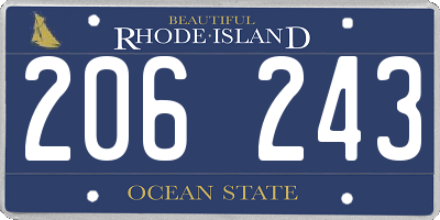 RI license plate 206243