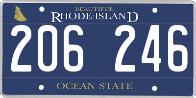 RI license plate 206246