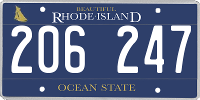 RI license plate 206247