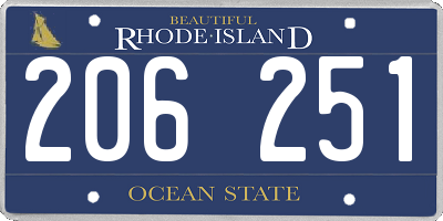 RI license plate 206251