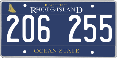 RI license plate 206255