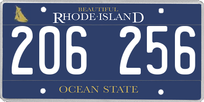 RI license plate 206256