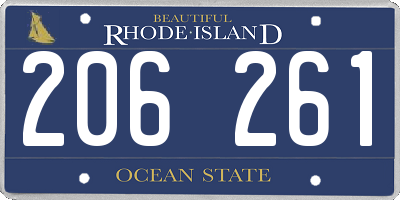 RI license plate 206261
