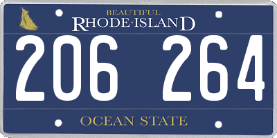 RI license plate 206264