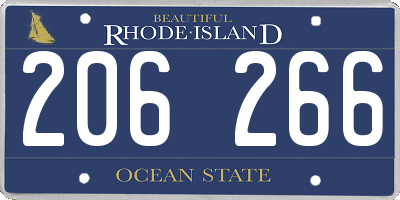 RI license plate 206266