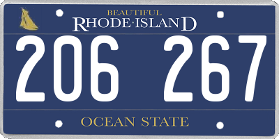 RI license plate 206267