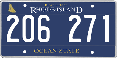 RI license plate 206271