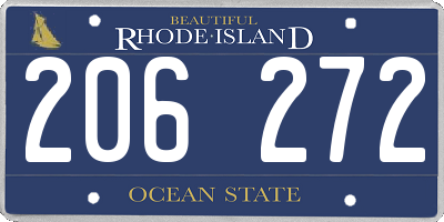 RI license plate 206272
