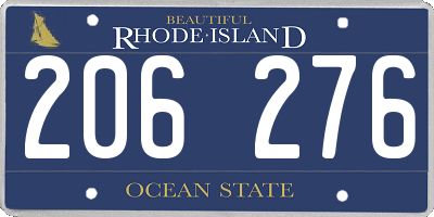 RI license plate 206276