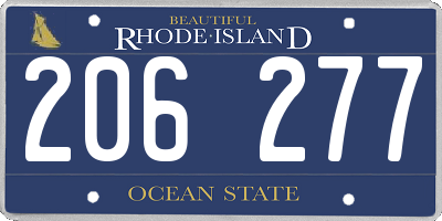 RI license plate 206277