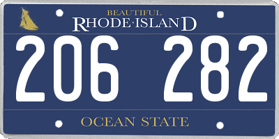 RI license plate 206282