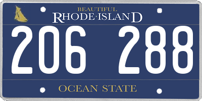 RI license plate 206288
