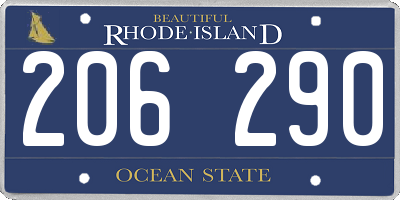 RI license plate 206290