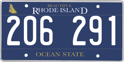 RI license plate 206291