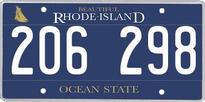 RI license plate 206298