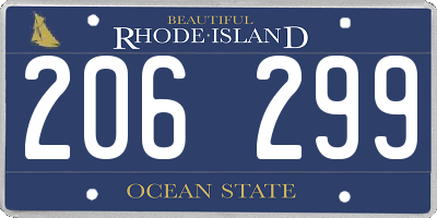 RI license plate 206299
