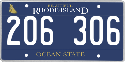 RI license plate 206306