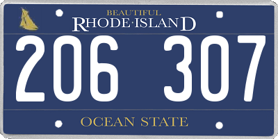 RI license plate 206307