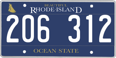 RI license plate 206312