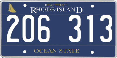 RI license plate 206313