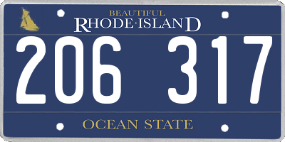 RI license plate 206317
