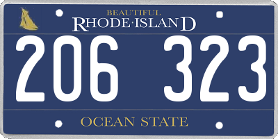 RI license plate 206323