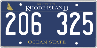 RI license plate 206325