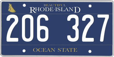 RI license plate 206327
