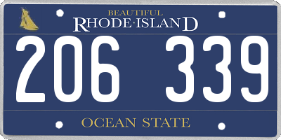 RI license plate 206339