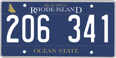 RI license plate 206341