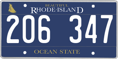 RI license plate 206347