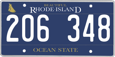 RI license plate 206348