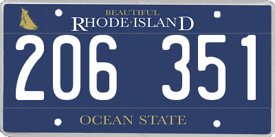 RI license plate 206351