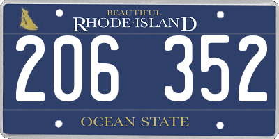 RI license plate 206352