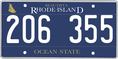 RI license plate 206355