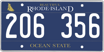 RI license plate 206356
