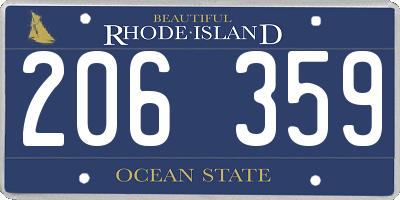 RI license plate 206359