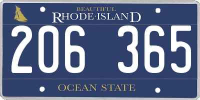 RI license plate 206365