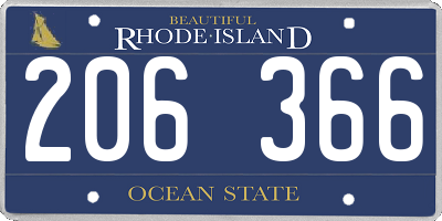 RI license plate 206366