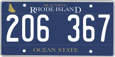 RI license plate 206367